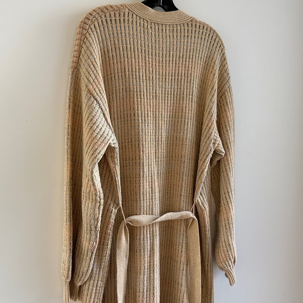 L SPACE ENCINITAS CARDIGAN Duster Cover Up Tan Color size Medium Large - Picture 12 of 15